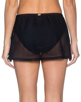 SUNSETS GRIDLOCK BLACK KOKOMO SWIM SKIRT 36B